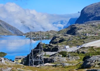 Mountain landscape next to dam